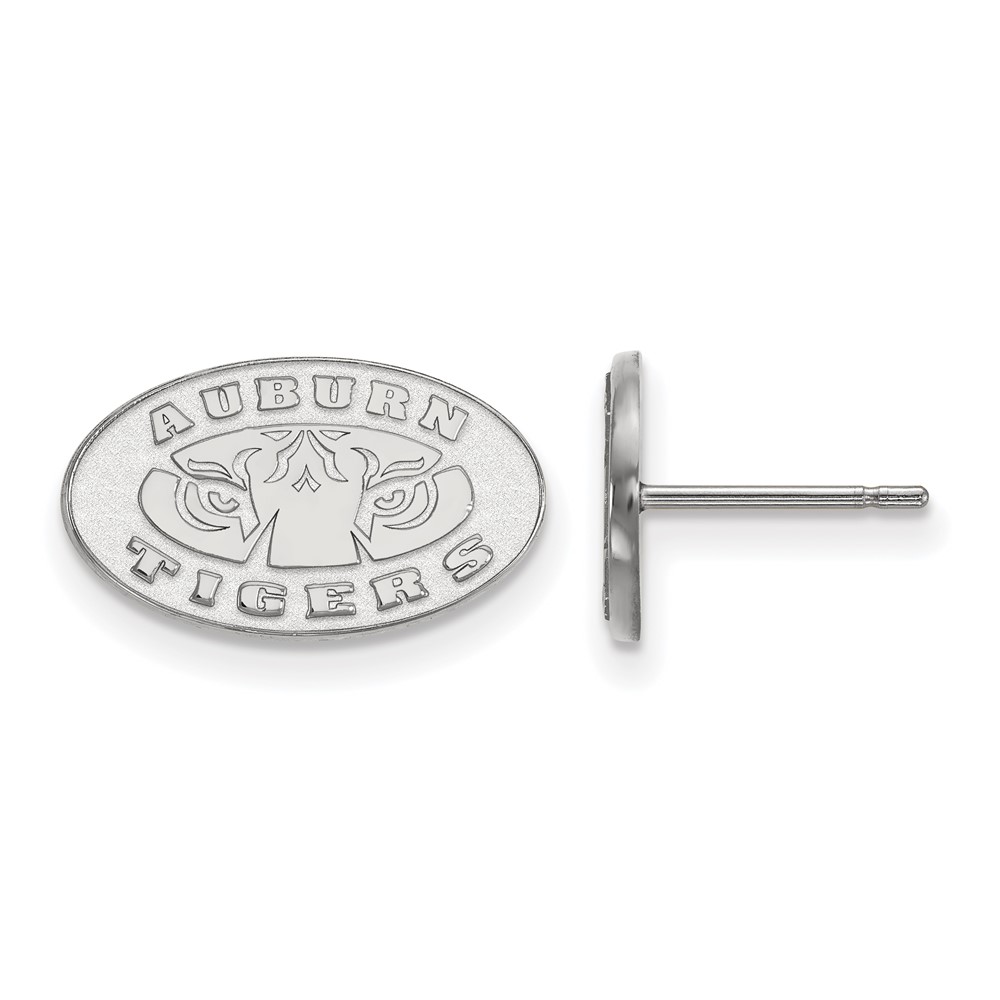Sterling Silver Rhodium-plated LogoArt Auburn Tigers Extra Small Post Earrings