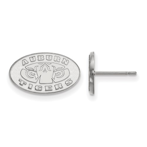 Sterling Silver Rhodium-plated LogoArt Auburn Tigers Extra Small Post Earrings
