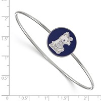Sterling Silver Rh-plated LogoArt Alpha Xi Delta Enameled Slip-on Bangle view 2