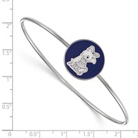 Sterling Silver Rh-plated LogoArt Alpha Xi Delta Enameled Slip-on Bangle view 3