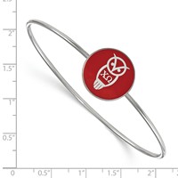 Sterling Silver Rh-plated LogoArt Chi Omega Enameled Slip-on Bangle view 2