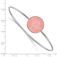 Sterling Silver Rh-plated LogoArt Delta Zeta Enameled Slip-on Bangle view 3