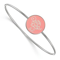 Sterling Silver Rh-plated LogoArt Delta Zeta Enameled Slip-on Bangle view 1