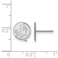 Sterling Silver Rhodium-plated LogoArt Florida State University Seminole Extra Small Post Earrings view 2