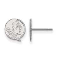 Sterling Silver Rhodium-plated LogoArt Florida State University Seminole Extra Small Post Earrings view 1