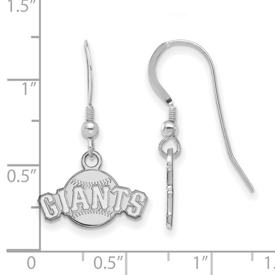 Sterling Silver Rhodium Plated Major League Baseball LogoArt San Francisco Giants Dangle Earrings