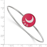 Sterling Silver Rh-plated LogoArt Gamma Phi Beta Enameled Slip-on Bangle view 3