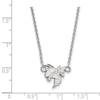 Sterling Silver Rhodium-plated LogoArt Georgia Institute of Technology Yellow Jacket Small Pendant Necklace, 18" view 2
