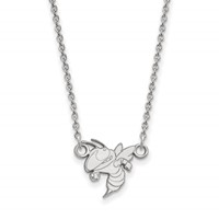 Sterling Silver Rhodium-plated LogoArt Georgia Institute of Technology Yellow Jacket Small Pendant Necklace, 18" view 1