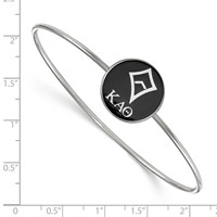 Sterling S. Rh-plated LogoArt Kappa Alpha Theta Enameled Slip-on Bangle view 2