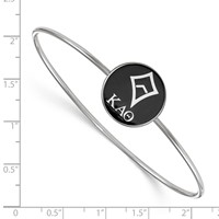 Sterling S. Rh-plated LogoArt Kappa Alpha Theta Enameled Slip-on Bangle view 3
