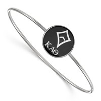 Sterling S. Rh-plated LogoArt Kappa Alpha Theta Enameled Slip-on Bangle view 1