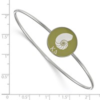 Sterling Silver Rh-plated LogoArt Kappa Delta Enameled Slip-on Bangle view 2