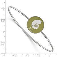 Sterling Silver Rh-plated LogoArt Kappa Delta Enameled Slip-on Bangle view 3