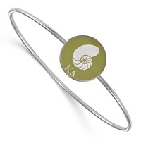 Sterling Silver Rh-plated LogoArt Kappa Delta Enameled Slip-on Bangle view 1