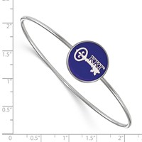 Sterling S. Rh-plated LogoArt Kappa Kappa Gamma Enameled Slip-on Bangle view 3
