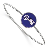 Sterling S. Rh-plated LogoArt Kappa Kappa Gamma Enameled Slip-on Bangle view 1