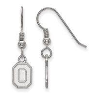 Sterling Silver Rhodium-plated LogoArt the Ohio State University Letter O Extra Small Dangle Wire Earrings view 1