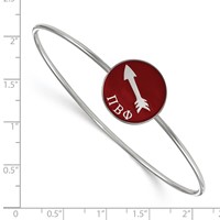 Sterling Silver Rh-plated LogoArt Pi Beta Phi Enameled Slip-on Bangle view 2