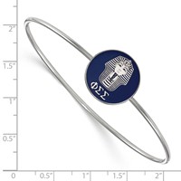 Sterling Silver Rh-plated LogoArt Phi Sigma Sigma Enameled Slip-on Bangle view 2