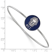 Sterling Silver Rh-plated LogoArt Phi Sigma Sigma Enameled Slip-on Bangle view 3