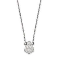 Sterling Silver Rhodium-plated LogoArt Purdue University Boilermakers Train Logo Small Pendant Necklace, 18" view 1