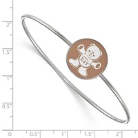 Sterling Silver Rh-plated LogoArt Sigma Delta Tau Enameled Slip-on Bangle view 2