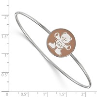 Sterling Silver Rh-plated LogoArt Sigma Delta Tau Enameled Slip-on Bangle view 3
