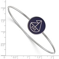 Sterling S. Rh-plated LogoArt Sigma Sigma Sigma Enameled Slip-on Bangle view 3