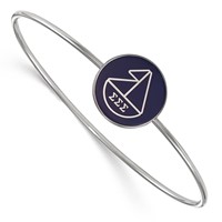 Sterling S. Rh-plated LogoArt Sigma Sigma Sigma Enameled Slip-on Bangle view 1
