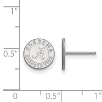 Sterling Silver Rhodium-plated LogoArt University of Alabama Crimson Tide Extra Small Post Earrings view 2