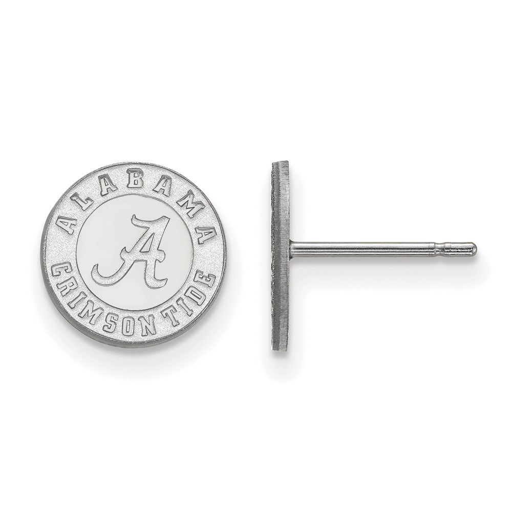 Sterling Silver Rhodium-plated LogoArt University of Alabama Crimson Tide Extra Small Post Earrings
