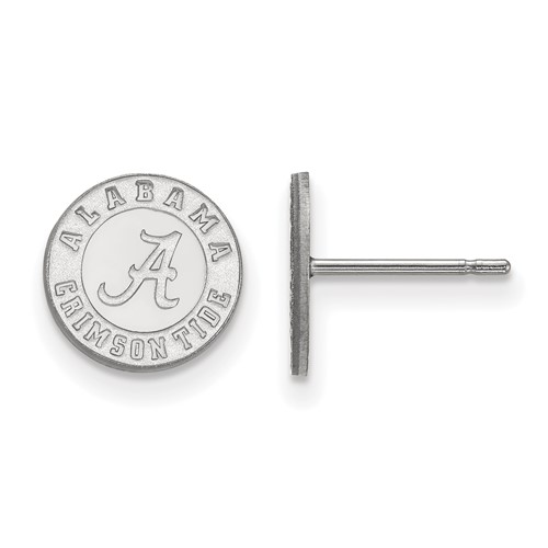 Sterling Silver Rhodium-plated LogoArt University of Alabama Crimson Tide Extra Small Post Earrings