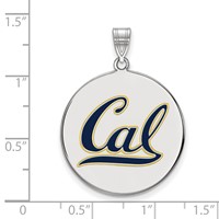 Sterling Silver Rhodium-plated LogoArt University of California Berkeley Extra Large Enameled Disc Pendant view 2
