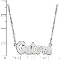Sterling Silver Rhodium-plated LogoArt University of Florida Gators Script Small Pendant Necklace, 18" view 2