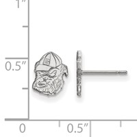 Sterling Silver Rhodium-plated LogoArt University of Georgia Bulldog Extra Small Post Earrings view 2