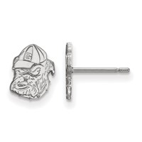 Sterling Silver Rhodium-plated LogoArt University of Georgia Bulldog Extra Small Post Earrings view 1