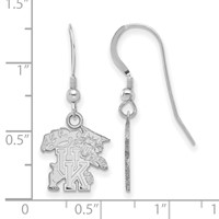 Sterling Silver Rhodium-plated LogoArt University of Kentucky U-k Wildcat Small Dangle Wire Earrings view 2