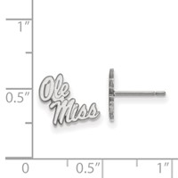 Sterling Silver Rhodium-plated LogoArt University of Mississippi Ole Miss Extra Small Post Earrings view 2