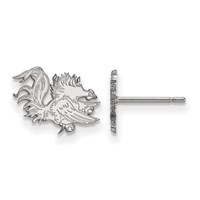 Sterling Silver Rhodium-plated LogoArt University of South Carolina Gamecock Extra Small Post Earrings view 1