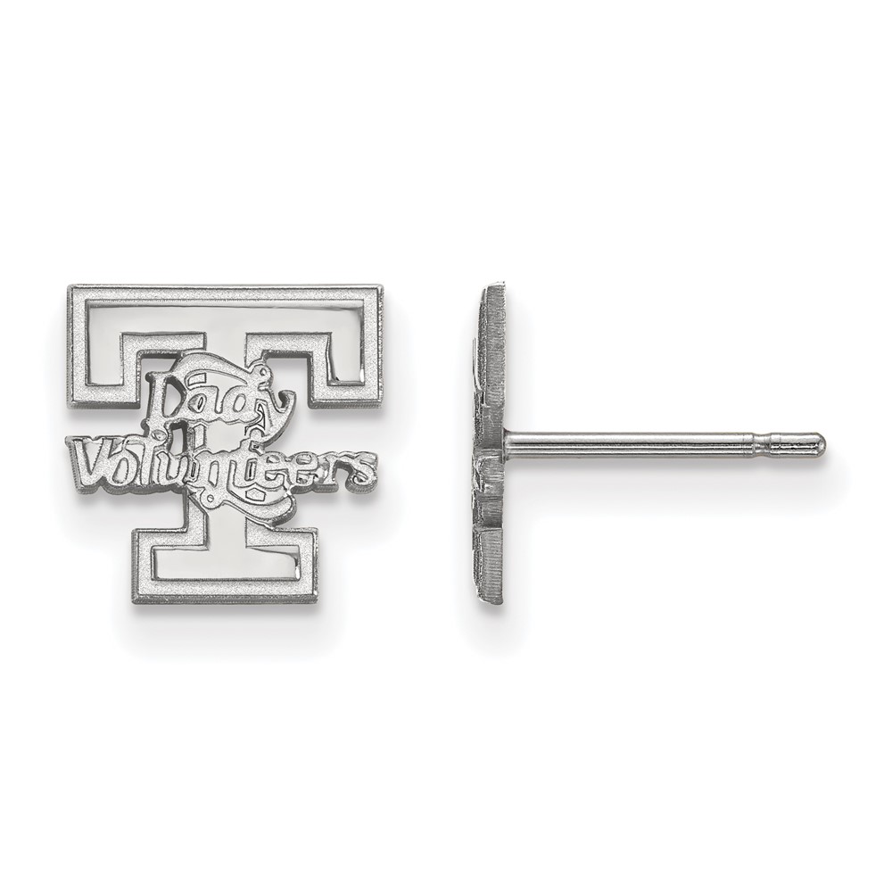 Sterling Silver Rhodium-plated LogoArt University of Tennessee Lady Volunteers Extra Small Post Earrings