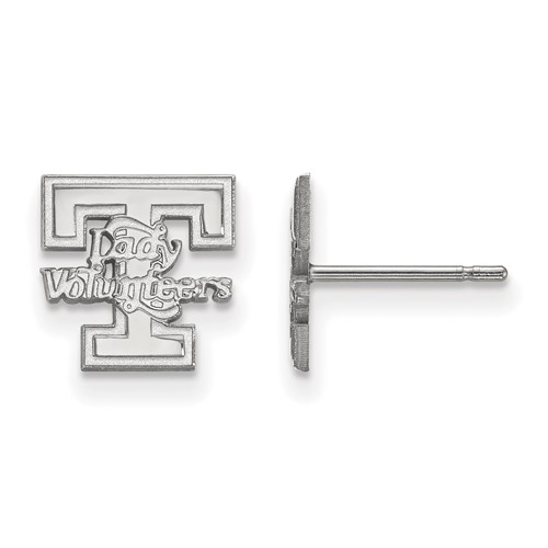 Sterling Silver Rhodium-plated LogoArt University of Tennessee Lady Volunteers Extra Small Post Earrings