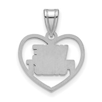Sterling Silver Rhodium-plated LogoArt Wake Forest University W-f Deacon Heart Pendant view 4