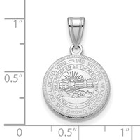 Sterling Silver Rhodium-plated LogoArt West Virginia University Medium Crest Pendant view 2