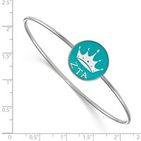 Sterling Silver Rh-plated LogoArt Zeta Tau Alpha Enameled Slip-on Bangle view 2