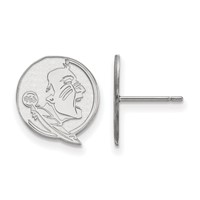 Sterling Silver Rhodium-plated LogoArt Florida State University Seminole Small Post Earrings view 1