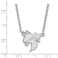 Sterling Silver Rhodium-plated LogoArt Georgia Institute of Technology Yellow Jacket Large Pendant Necklace, 18" view 2
