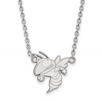 Sterling Silver Rhodium-plated LogoArt Georgia Institute of Technology Yellow Jacket Large Pendant Necklace, 18" view 1