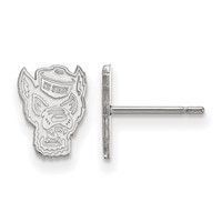 Sterling Silver Rhodium-plated LogoArt North Carolina State University Wolf Extra Small Post Earrings view 1