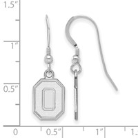 Sterling Silver Rhodium-plated LogoArt the Ohio State University Letter O Small Dangle Wire Earrings view 2